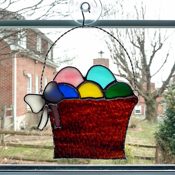 Stained Glass Easter Basket Suncatcher