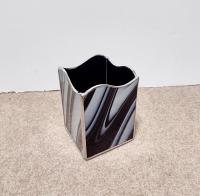 Large Black and White Stained Glass Pencil, Pen, Utensil, Remote Control Holder