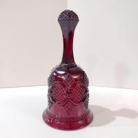 Vintage Avon 1876 Cape Cod Ruby Red Glass Bell, Christmas Holiday Bell