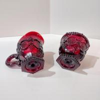 Vintage Avon 1876 Cape Cod Ruby Red Glass Creamer and Open Sugar Bowl Set