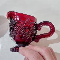 Vintage Avon 1876 Cape Cod Ruby Red Glass Creamer and Open Sugar Bowl Set