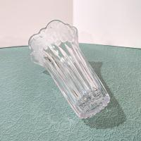 Vintage Crystal 8 Inch Vase With Grapevine Floral Frosted Design