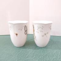 Vintage Lenox Butterfly Mugs, Set of Two, Monarch and Eastern Tailed Blue Butterfly Designs