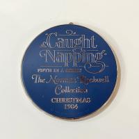 Vintage Hallmark Norman Rockwell Caught Napping 1984 Cameo Christmas Tree Ornament with Original Box