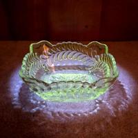 Antique Square Berry Bowl,  Adams and Company Plume Pattern Fruit Bowl / Centerpiece Bowl