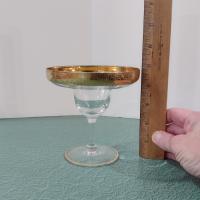Vintage Glastonbury Lotus Rambler Rose 35 Gold Rimmed Footed Cocktail Glass
