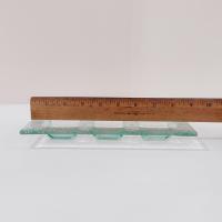 Vintage Recycled Green Glass Three Sectioned Sauce Dish, Sushi Sauce Tray