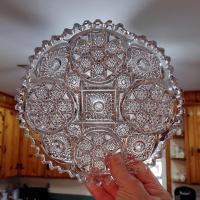 Imperial Glass Nucut Sawtooth Edge Serving Dish, Antique Relish Tray