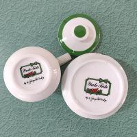 Vintage Yule Tide Ceramic Cream and Sugar Set, Georges Briard Christmas Holiday Dinnerware