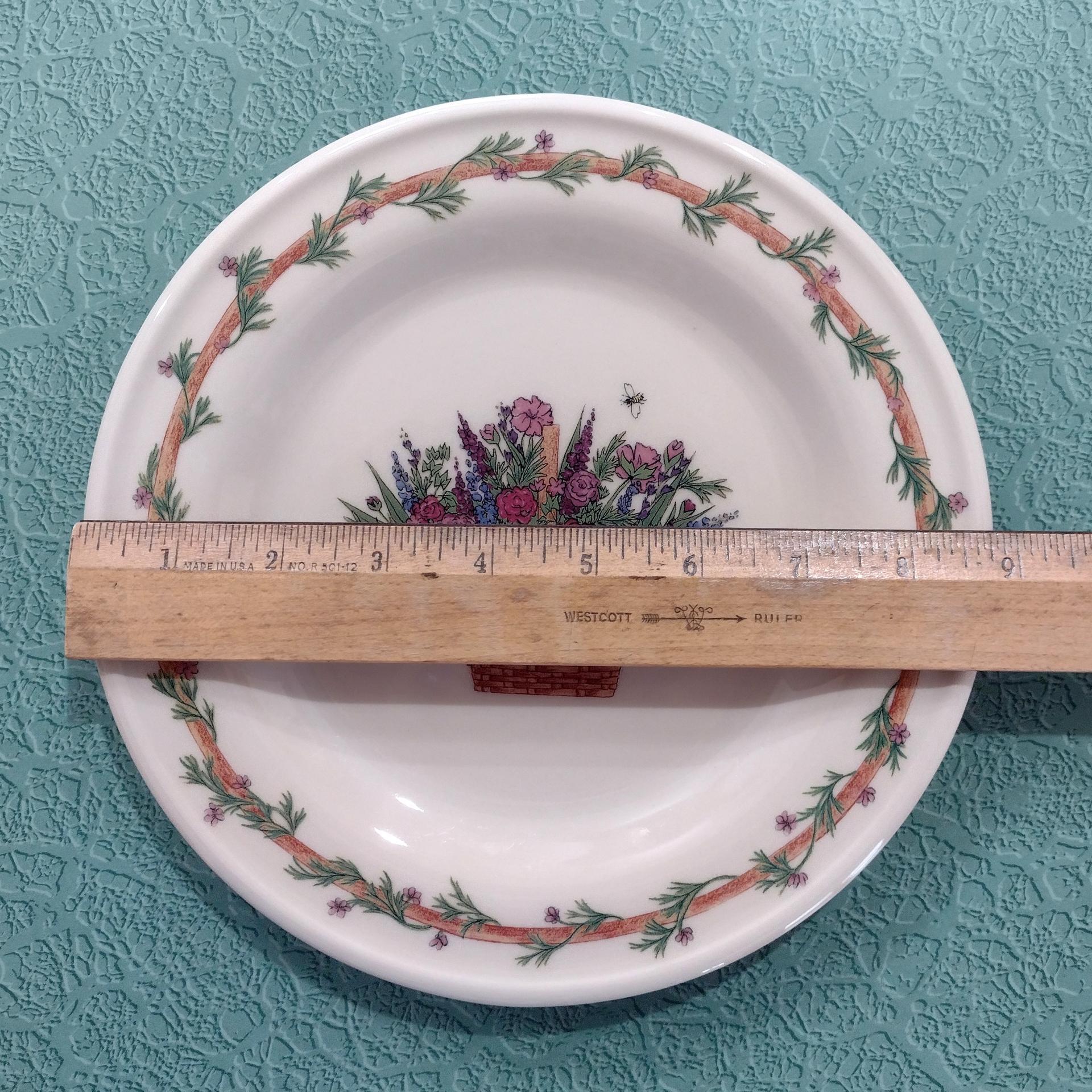 Vintage Henn Pottery Botanical Basket Ceramic Plate, Gerald E Henn Pottery, Floral Dinner Plate