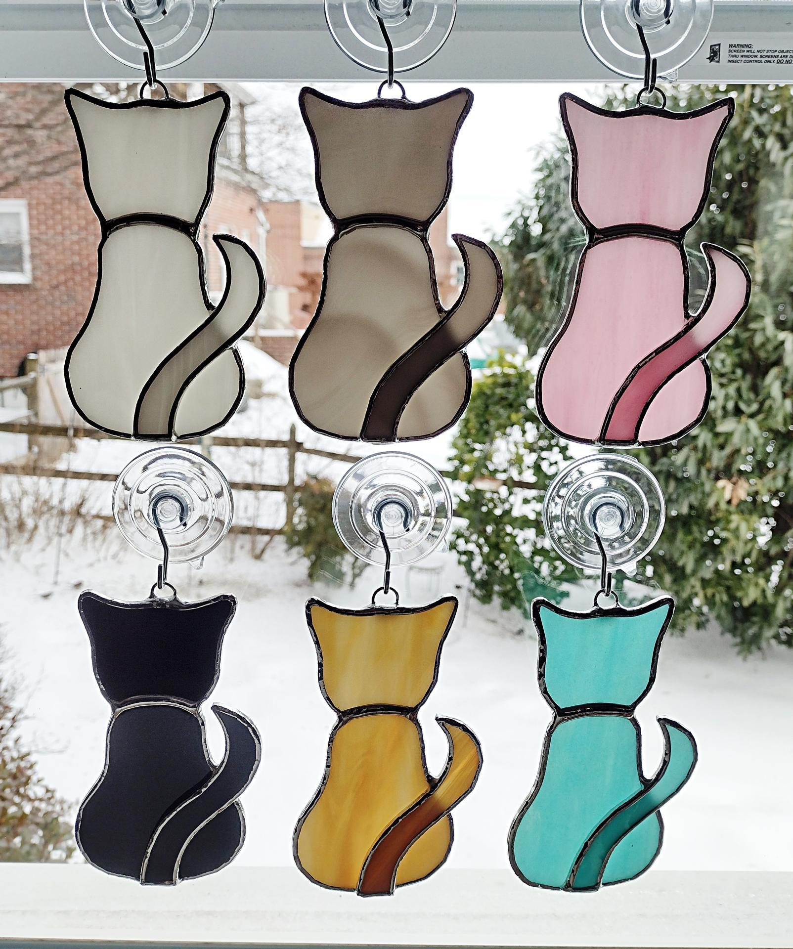 Stained Glass Cat Suncatcher