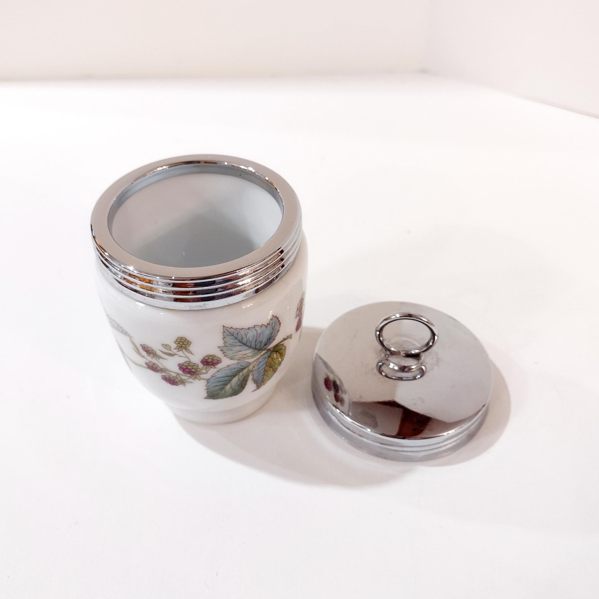 Royal Worcester Lavinia Porcelain Egg Coddler, Ceramic Floral Storage Jar with Lid
