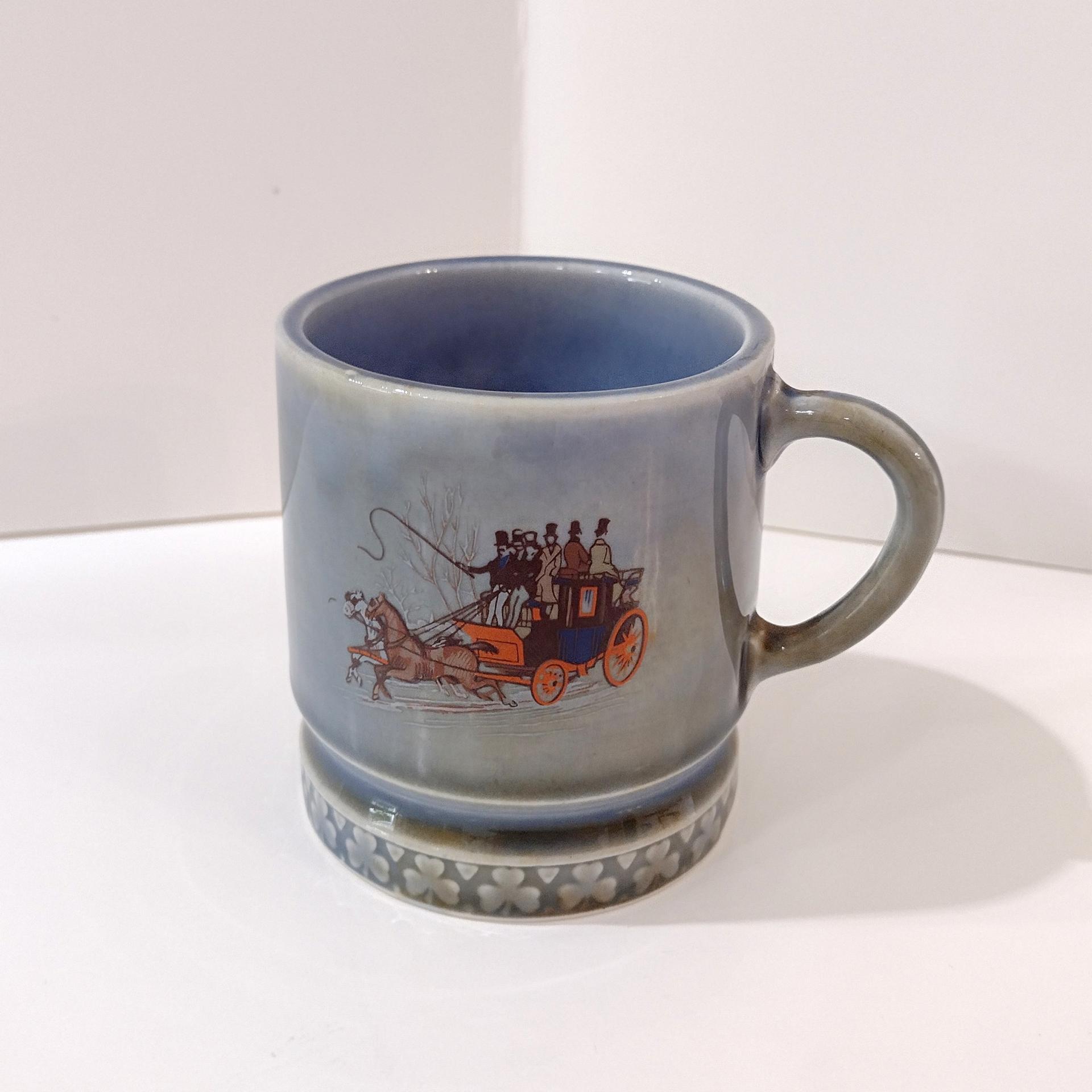 Vintage Wade Irish Porcelain Mini Mug, Ceramic Demitasse Cup, Ireland Stagecoach Mark A