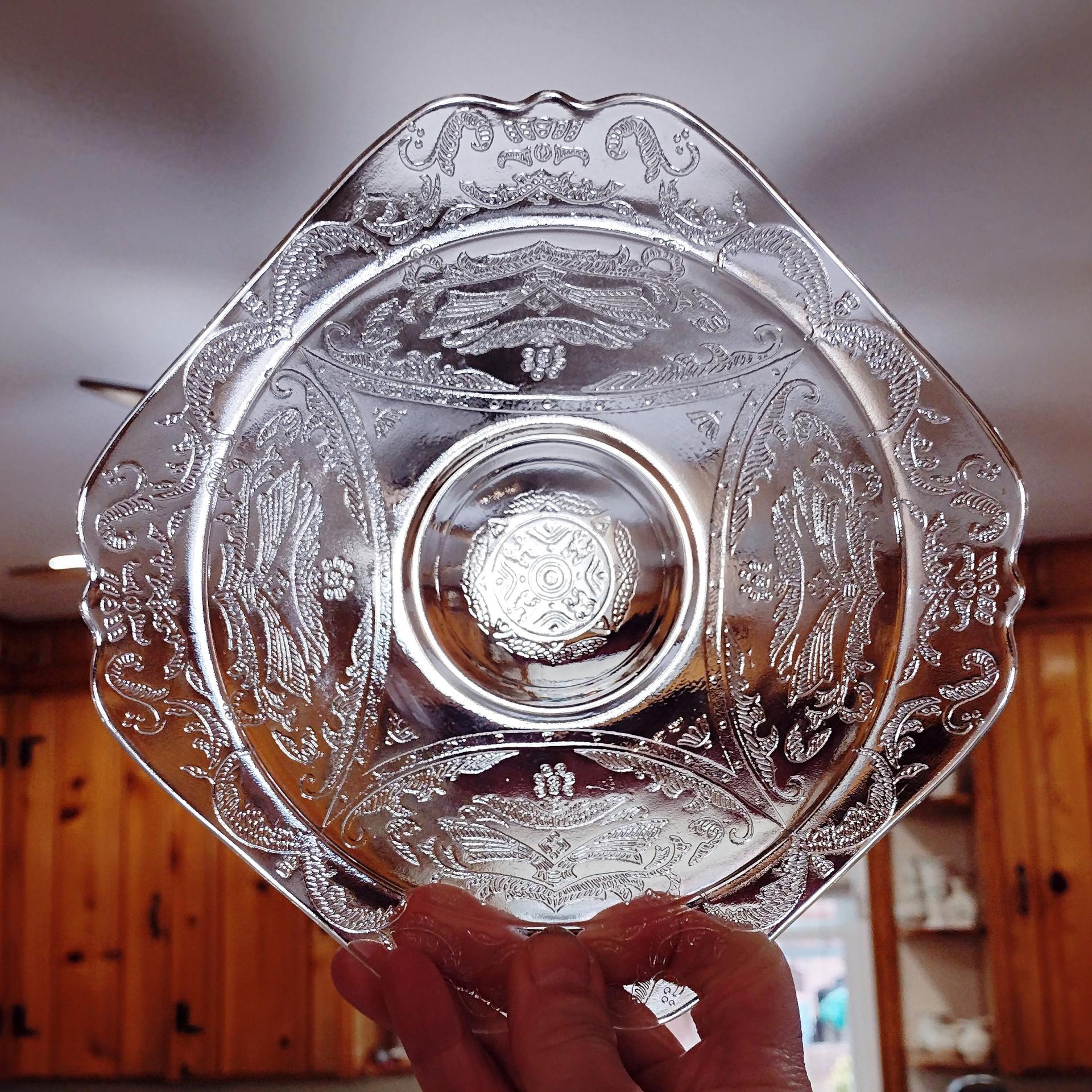 Vintage Indiana Glass Madrid Recollection Cereal Bowls, Set of Four, Pressed Glass Serving Bowls