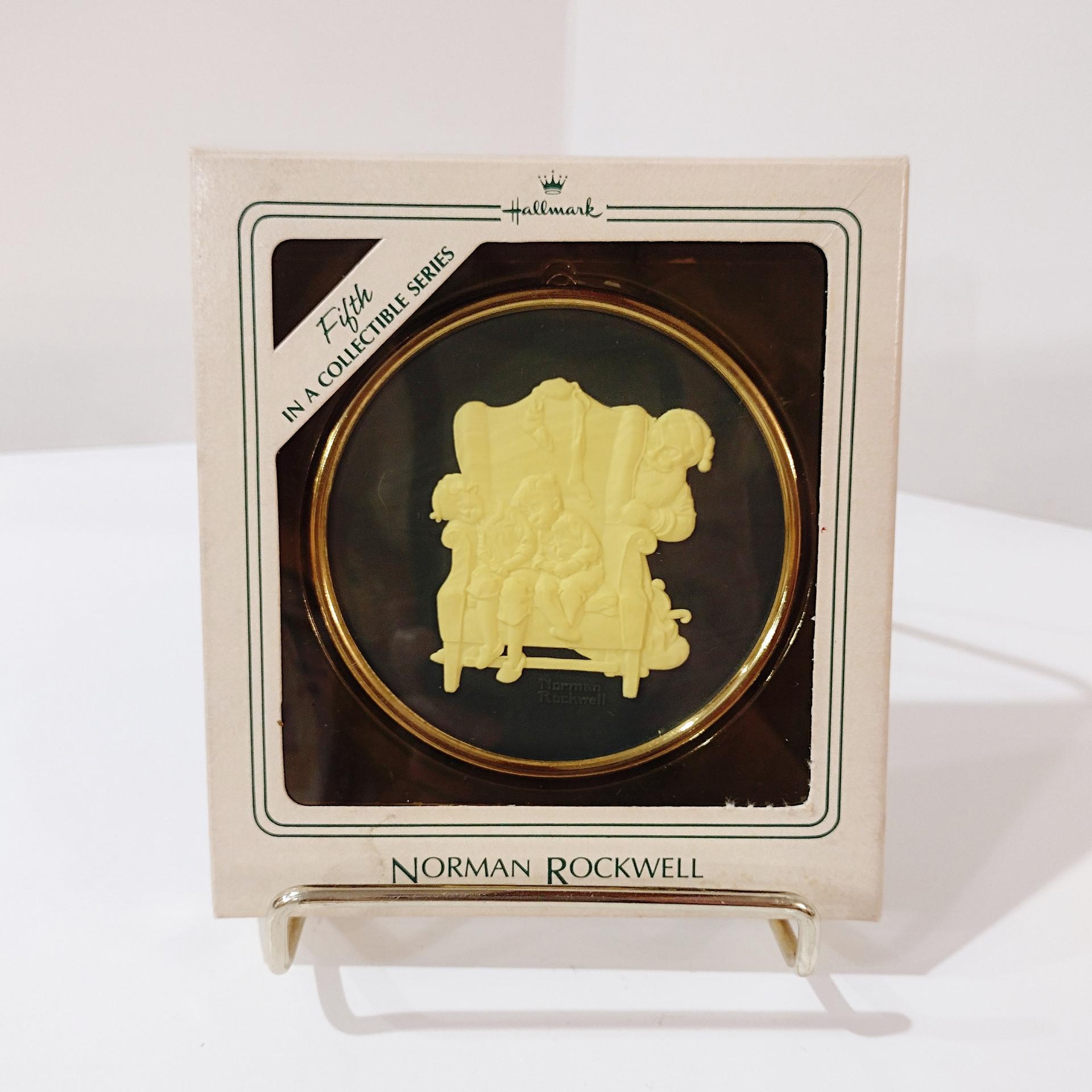 Vintage Hallmark Norman Rockwell Caught Napping 1984 Cameo Christmas Tree Ornament with Original Box
