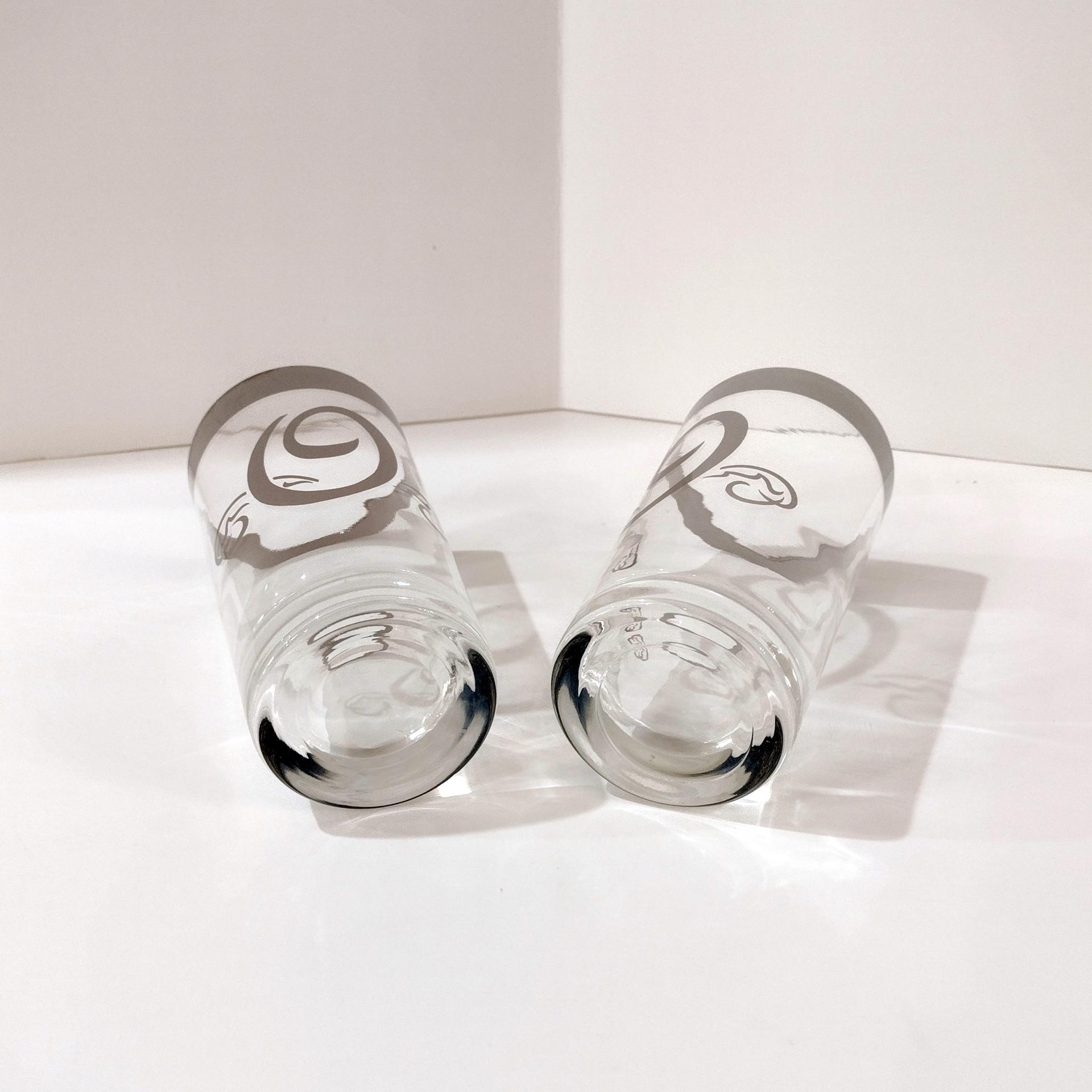 Vintage Glastonbury Lotus Monogram Platinum Letter O Highball Glasses, Set of Two
