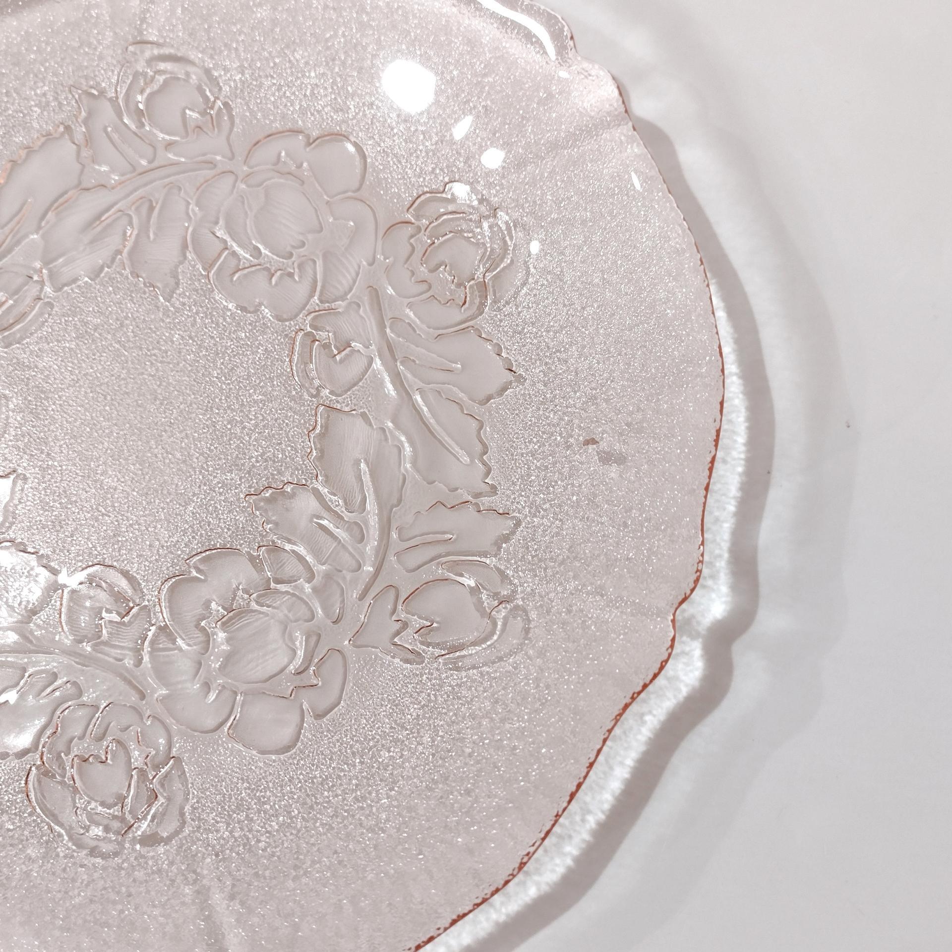 Vintage Arcoroc Rosaline Rosa Pink Salad Dessert Luncheon Plates, Set of Two