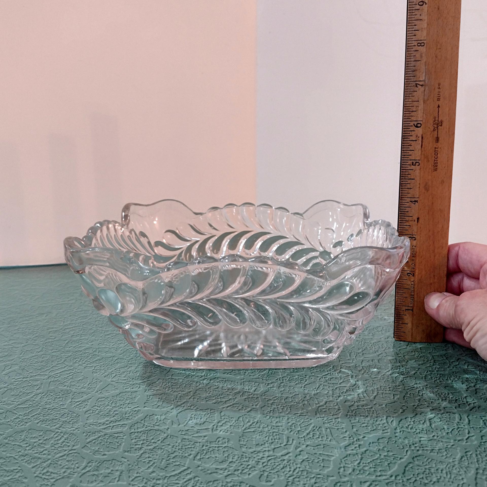 Antique Square Berry Bowl,  Adams and Company Plume Pattern Fruit Bowl / Centerpiece Bowl