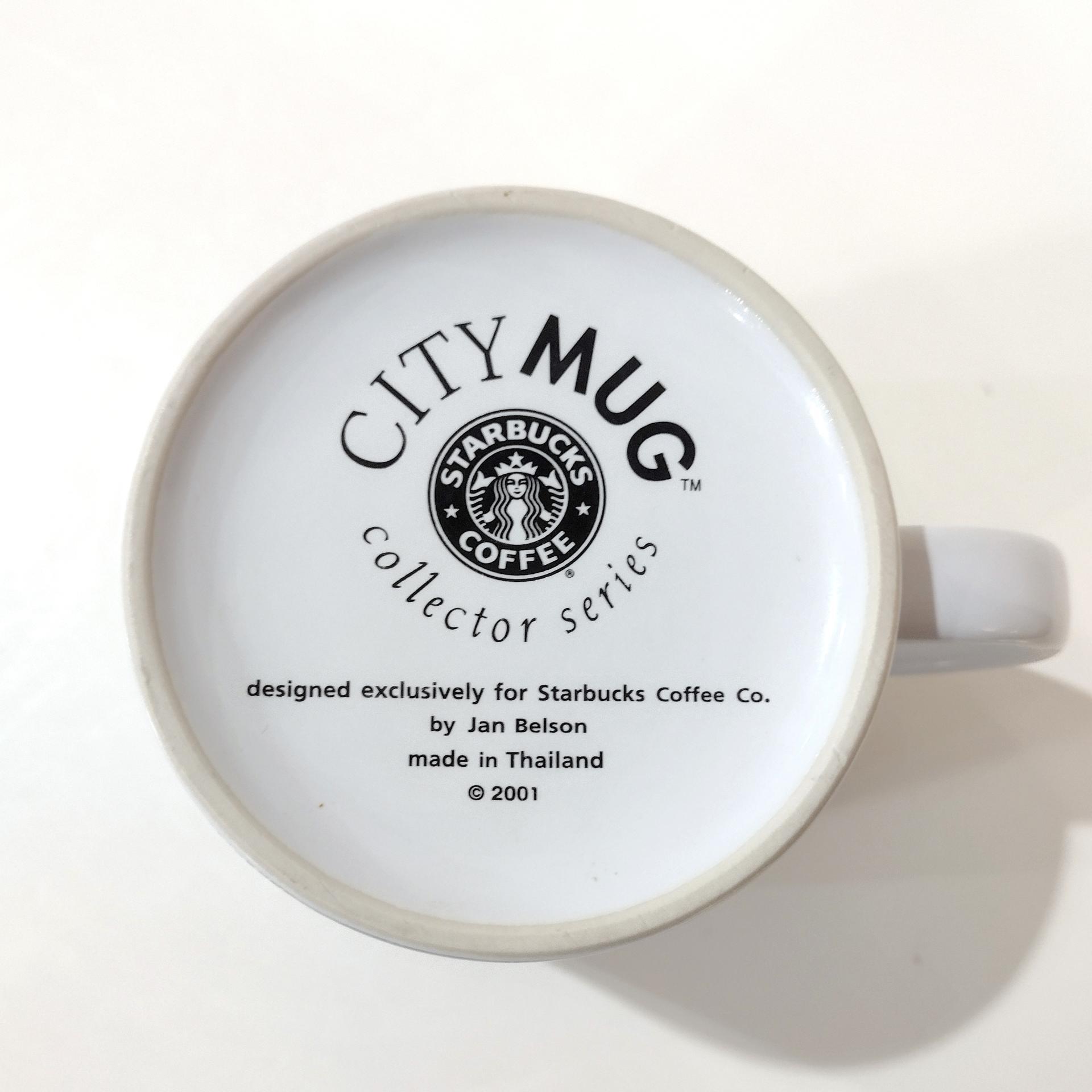 Vintage 2001 Starbucks Bangkok City Mug Collector Series, Thailand Purple and Black Coffee Mug