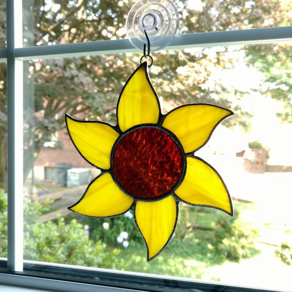 Stained Glass Sunflower Suncatcher