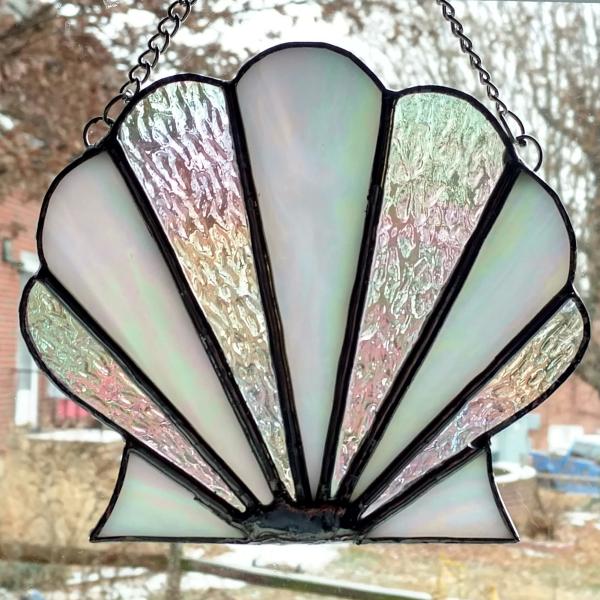 Stained Glass Clam Shell Suncatcher