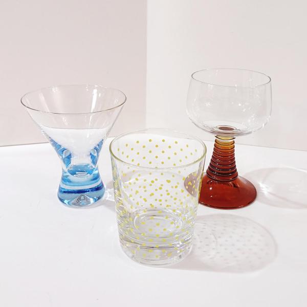 Vintage Cocktail Glasses, Set of Three, Variety Barware