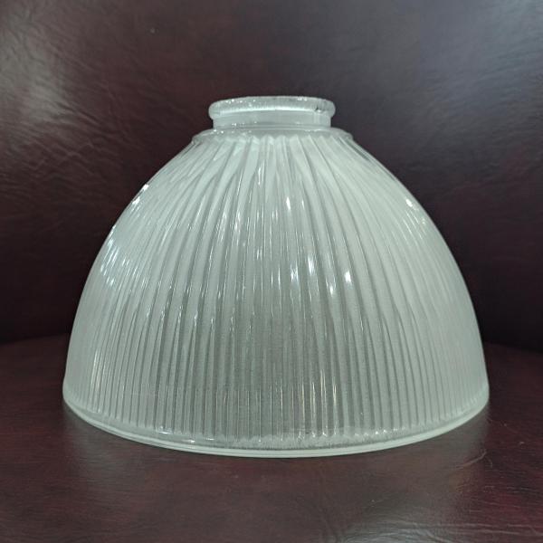 Vintage Frosted Ribbed Glass Dome Lamp Shade, Replacement Glass Light Cover
