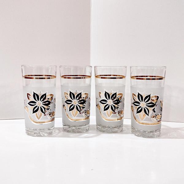 Vintage Cerve DeValbor Italy Highball Glasses, Set of Four, 1960's MCM Retro Barware