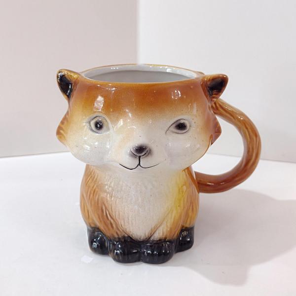 Vintage Fox Ceramic Coffee Tea Mug, Fox Figurative Mug