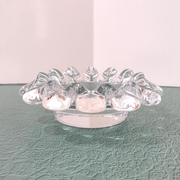 Vintage Kosta Boda Goran Warrf Krinolin Pillar Candle Holder or Ashtray, Swedish Scandinavian Art Glass