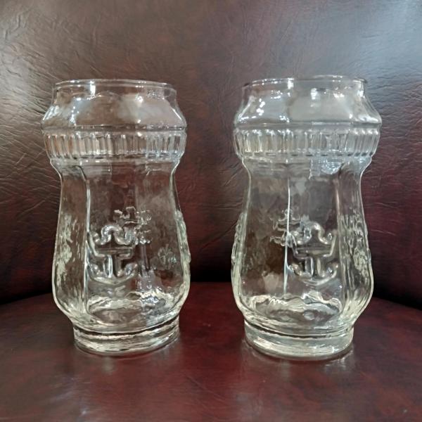 Vintage Lighthouse Shaped Glasses, Set of 2, Nautical Barware