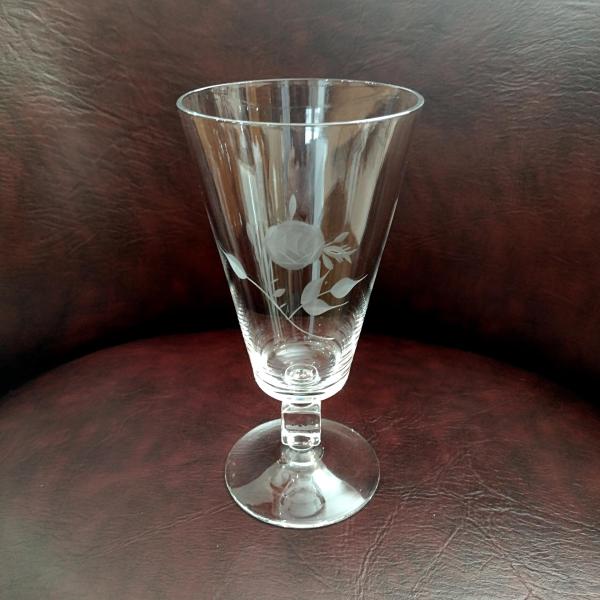 Antique American Hostess Manor Rose Crystal Iced Tea Glasses, Set of Two