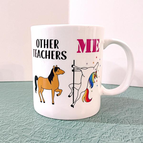 Vintage Funny Teacher Unicorn Coffee Tea Mug, Teacher Gift