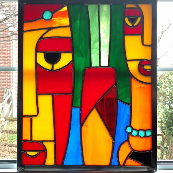 African abstract rendering of a painting by Elisha Ongere titled Meeting Spouse
