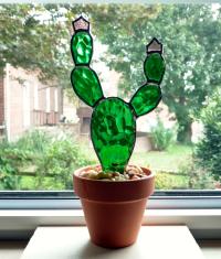 Stained Glass Potted Cactus