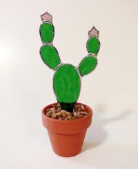 Stained Glass Potted Cactus