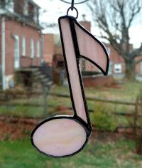 Stained Glass Music Note Suncatcher, Custom Colors Available