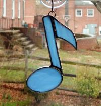 Stained Glass Music Note Suncatcher, Custom Colors Available