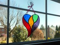 Rainbow Unity Heart Stained Glass Suncatcher