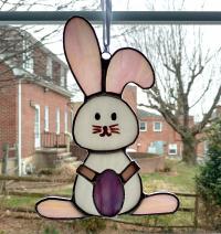 Easter Bunny Stained Glass Suncatcher