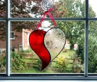 Stained Glass Unity Heart Suncatcher