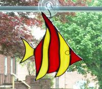 Stained Glass Angel Fish Suncatcher