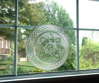 Vintage Glass Plate Window Hanging, Cristal D'Arques Durand Clear