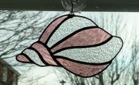 Sea Shell Stained Glass Suncatcher, Pink