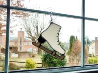 Ice Skate Stained Glass Suncatcher