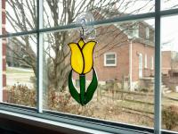 Stained Glass Tulip Suncatcher, Custom Colors Available