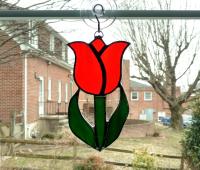 Stained Glass Tulip Suncatcher, Custom Colors Available