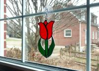 Stained Glass Tulip Suncatcher, Custom Colors Available