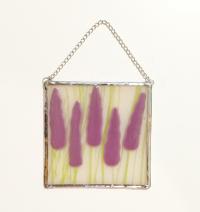 Fused Glass Lavender Flowers Suncatcher