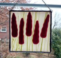 Fused Glass Lavender Flowers Suncatcher